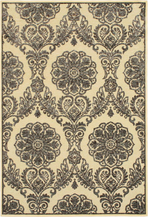 Eram Cream, Dark Brown  Rug 5'3