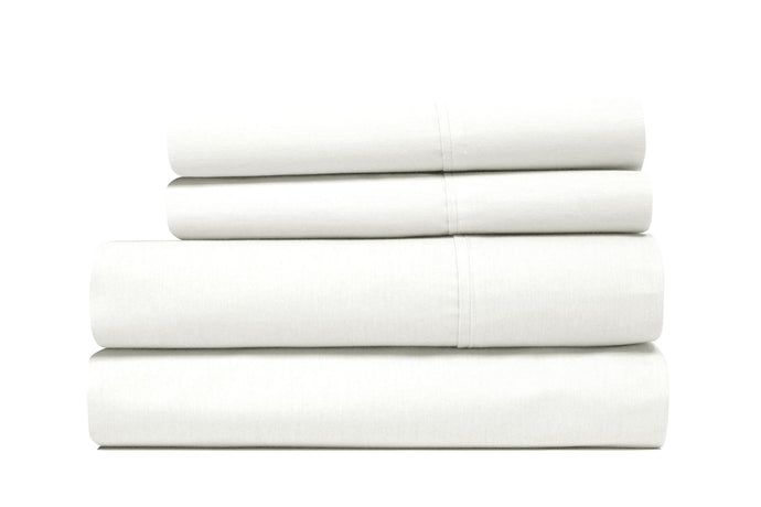 T300 Cotton rich 4 Piece Solid Sheet Set White King