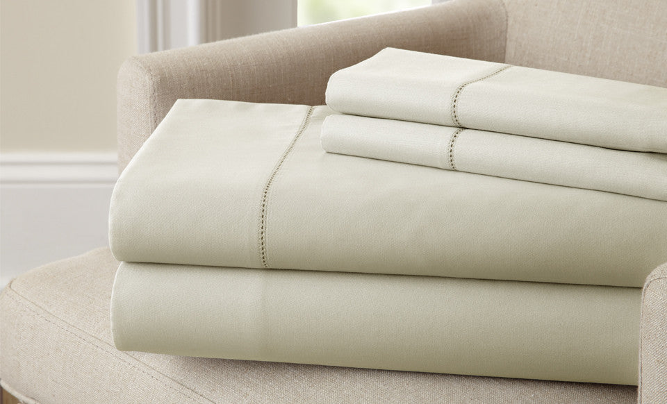 T400 100% Cotton 4 Piece Sheet Set with single hole hem Linen King