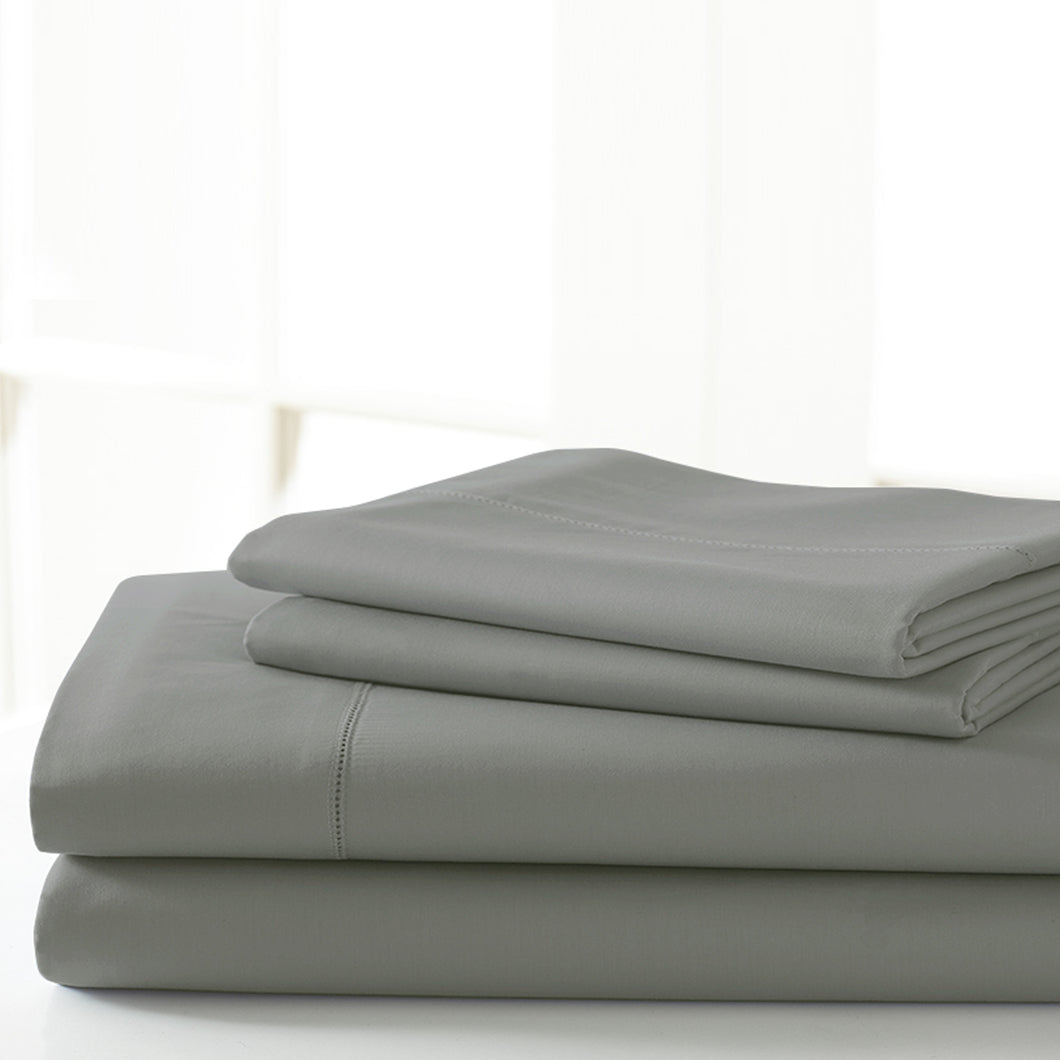 T600 Egyptian Cotton Rich 4 Piece Solid Sheet Set Charcoal King
