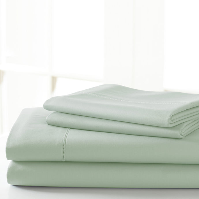 T600 Egyptian Cotton Rich 4 Piece Solid Sheet Set Soft Jade King