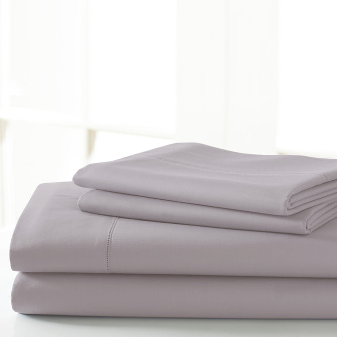 T600 Egyptian Cotton Rich 4 Piece Solid Sheet Set Lilac King