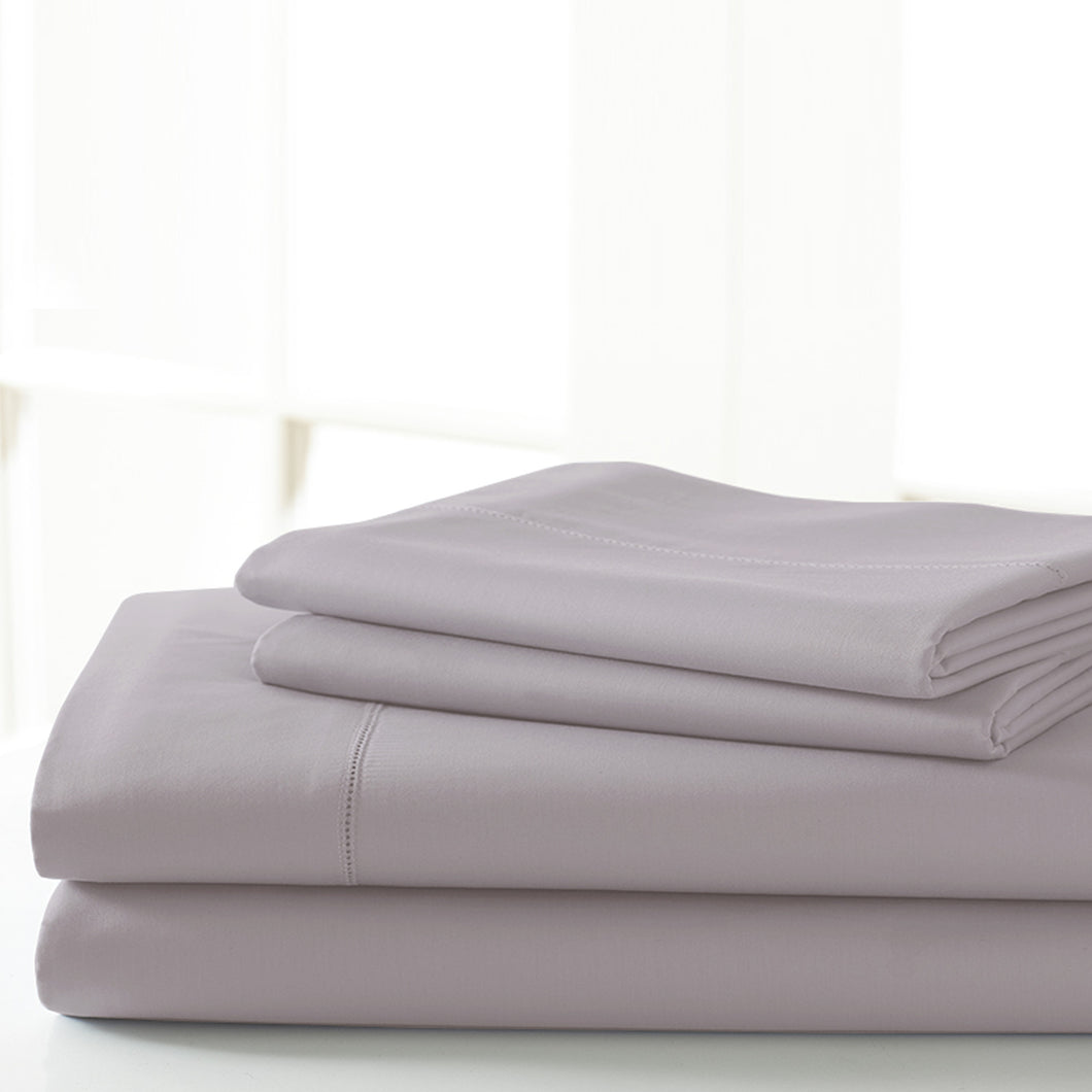 T600 Egyptian Cotton Rich 4 Piece Solid Sheet Set Lilac King