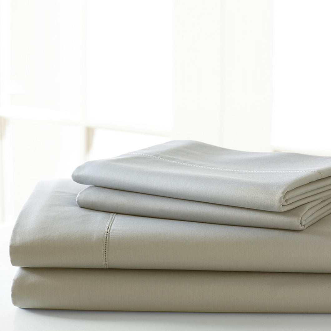 T600 Egyptian Cotton Rich 3 Piece Solid Sheet Set Linen Twin