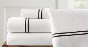 1000 Thread Count 4-Piece Sheet Set White/Chocolate King