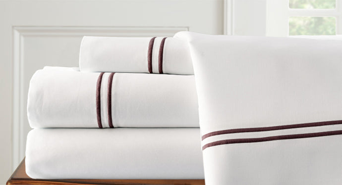 1000 Thread Count 4-Piece Sheet Set White/Graphite California King