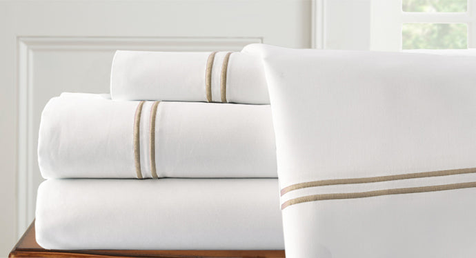 1000 Thread Count 4-Piece Sheet Set White/Black California King