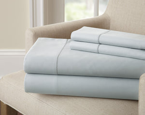 1500 TC Egyptian cotton rich solid 4 Piece Sheet Set Sky Blue Queen
