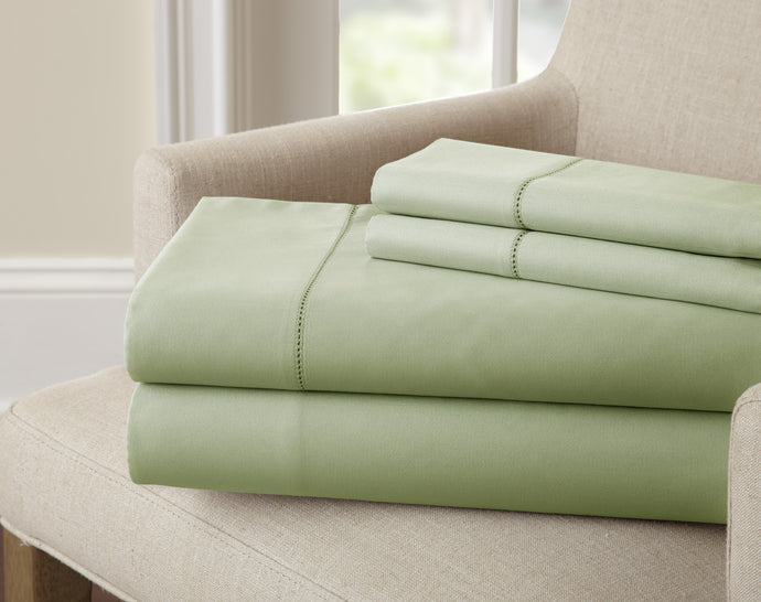 1500 TC Egyptian cotton rich solid 4 Piece Sheet Set Sage King