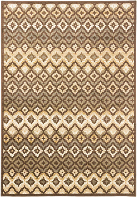 Athina Dark Brown, Khaki  Rug 5'3