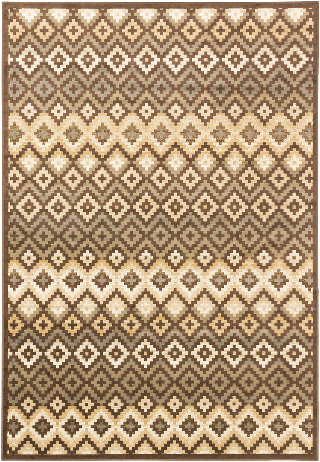 Athina Dark Brown, Khaki  Rug 5'3