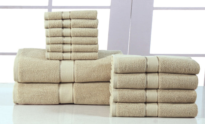12 Piece Towel Set in Taupe