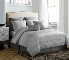 Quincy 8 Piece King Comforter Set In Gray