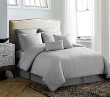 Quincy 8 Piece King Comforter Set In Gray