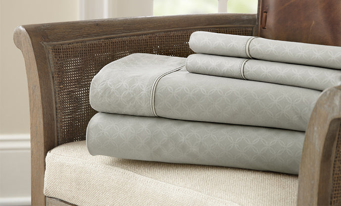 4 Piece Embossed Sheet Set Dylan Platinum King