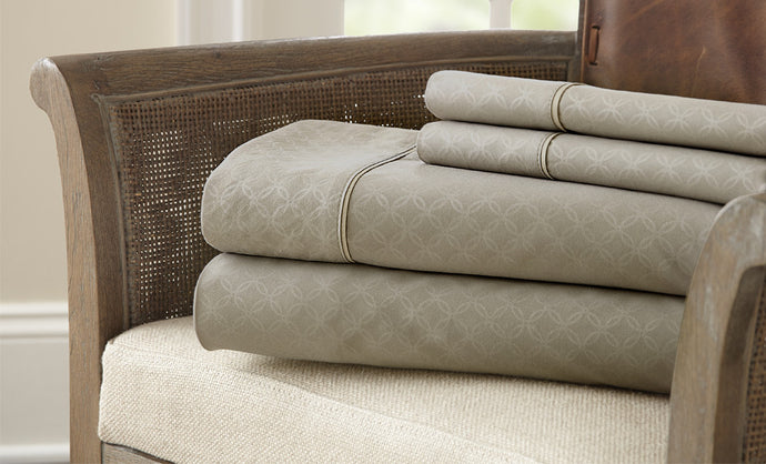 4 Piece Embossed Sheet Set Dylan Taupe Queen