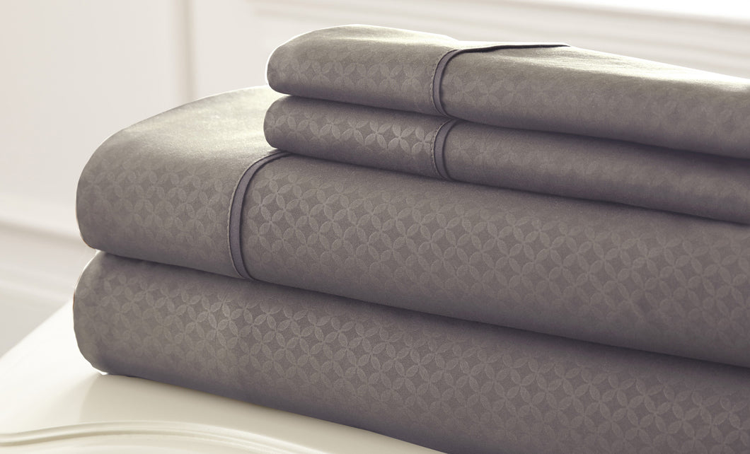Kensington Hotel Collection 4 Piece Embossed Sheet Set SOHO Taupe King