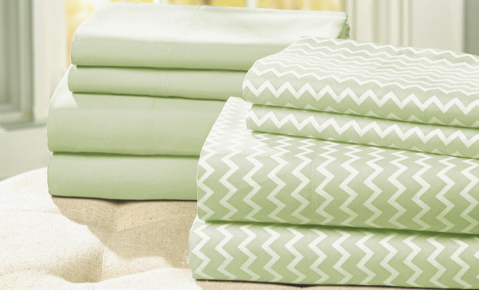 8 Piece Printed-Solid Sheet Set Lime King