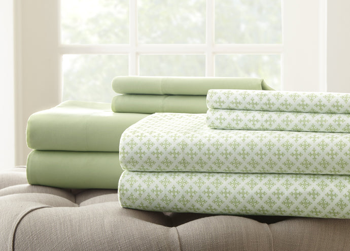 8 Piece Printed/Solid Sheet Set Lime King
