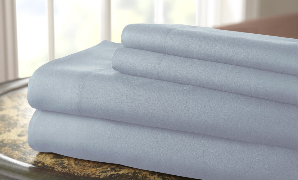 Hotel Collection Solid 4 Piece Sheet Set Sky Blue Queen