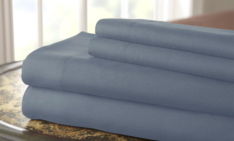Hotel Collection Solid 4 Piece Sheet Set Faded Denim California King