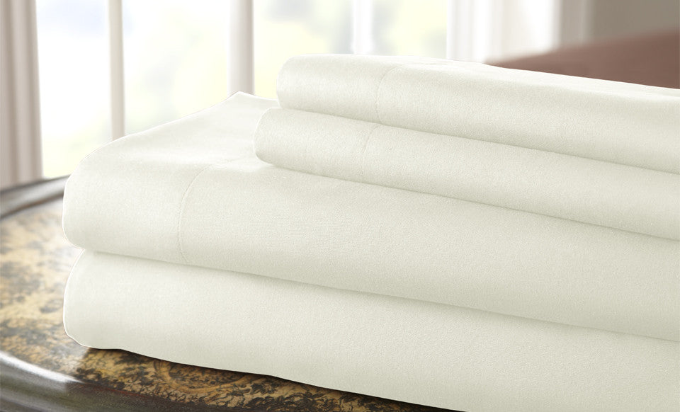 Hotel Collection Solid 4 Piece Sheet Set Ivory California King