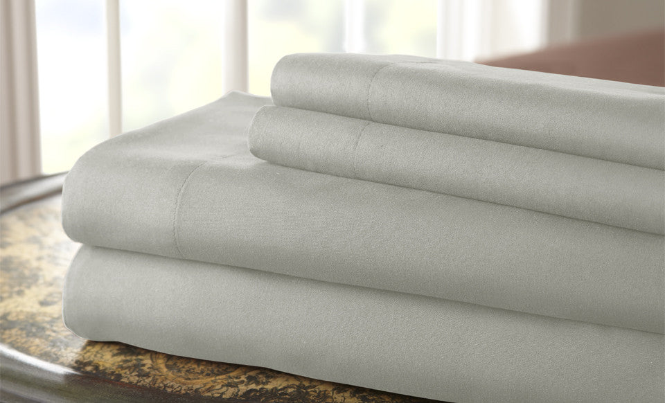 Hotel Collection Solid 4 Piece Sheet Set Silver King
