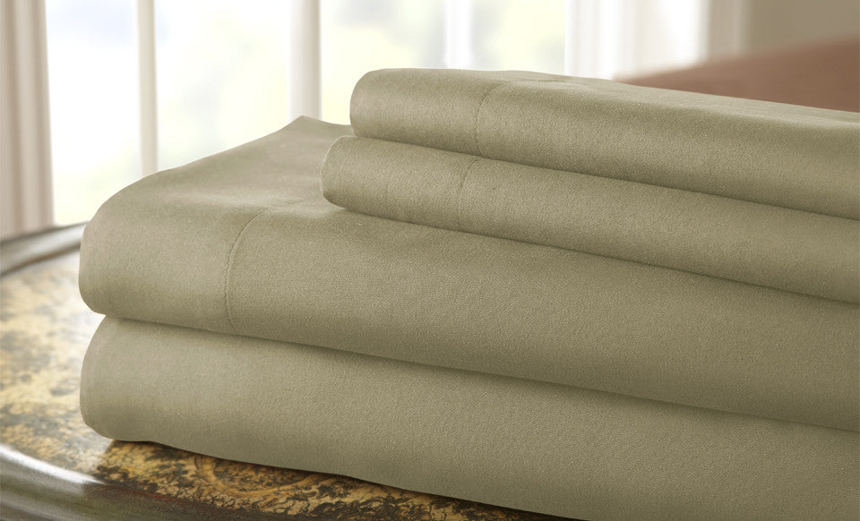 Hotel Collection Solid 4 Piece Sheet Set Taupe King