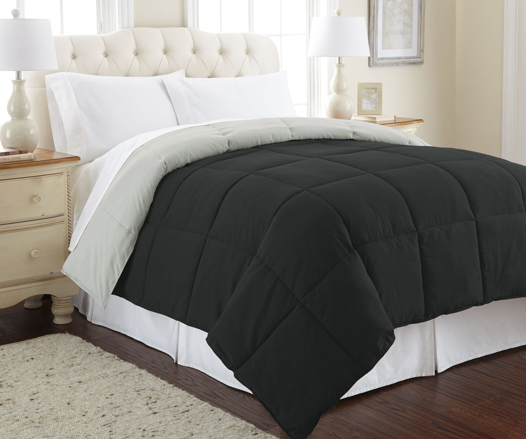 Down alternative reversible Comforter Anthracite/Silver Twin