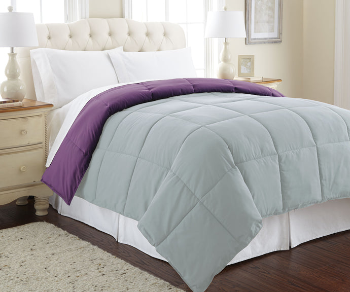 Down alternative reversible Comforter Wood violet/Pearl Blue King