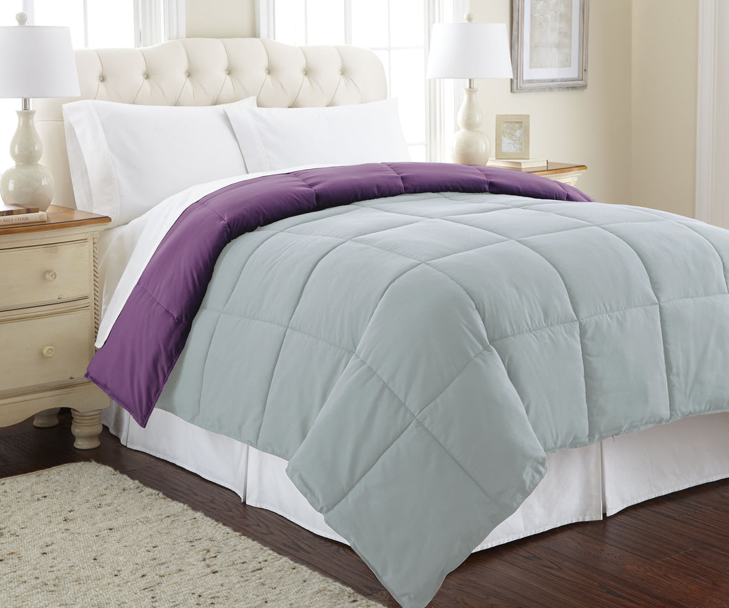 Down alternative reversible Comforter Wood violet/Pearl Blue Twin