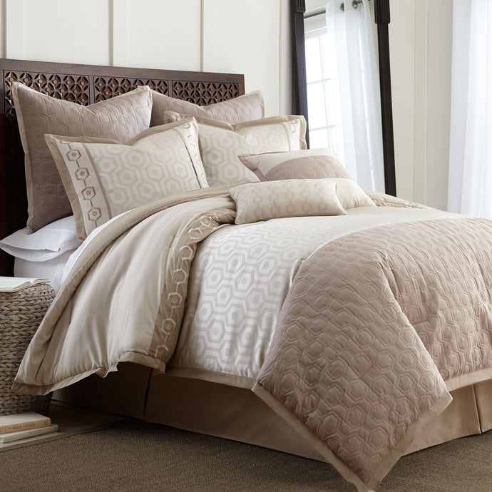 Conway 8 Piece Comforter Set Ivory King