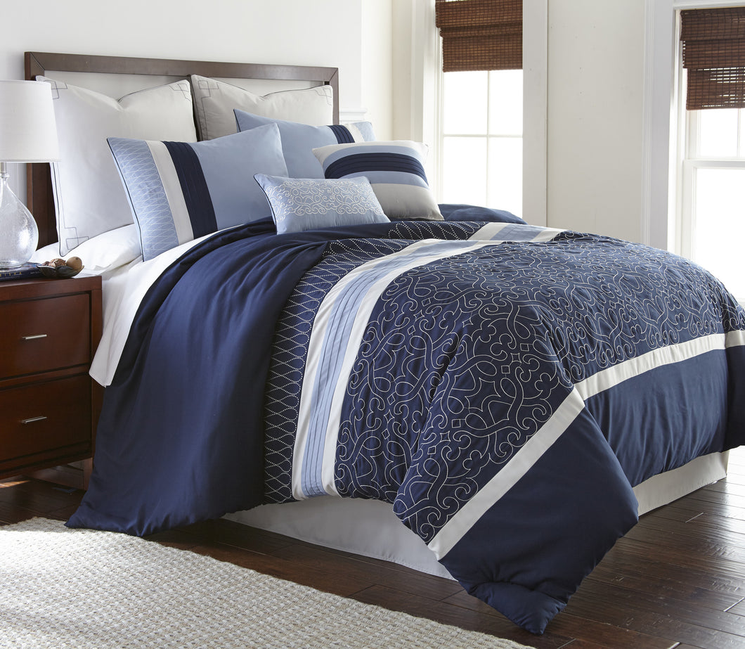 8 Piece EmbroideRed Comforter Set  ST. Ivory Gate King