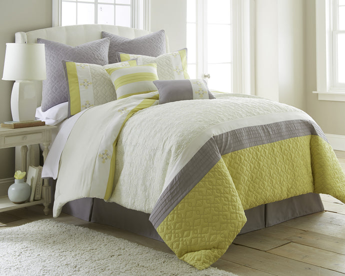 8 Piece EmbroideRed Comforter Set  ST. Luxe King