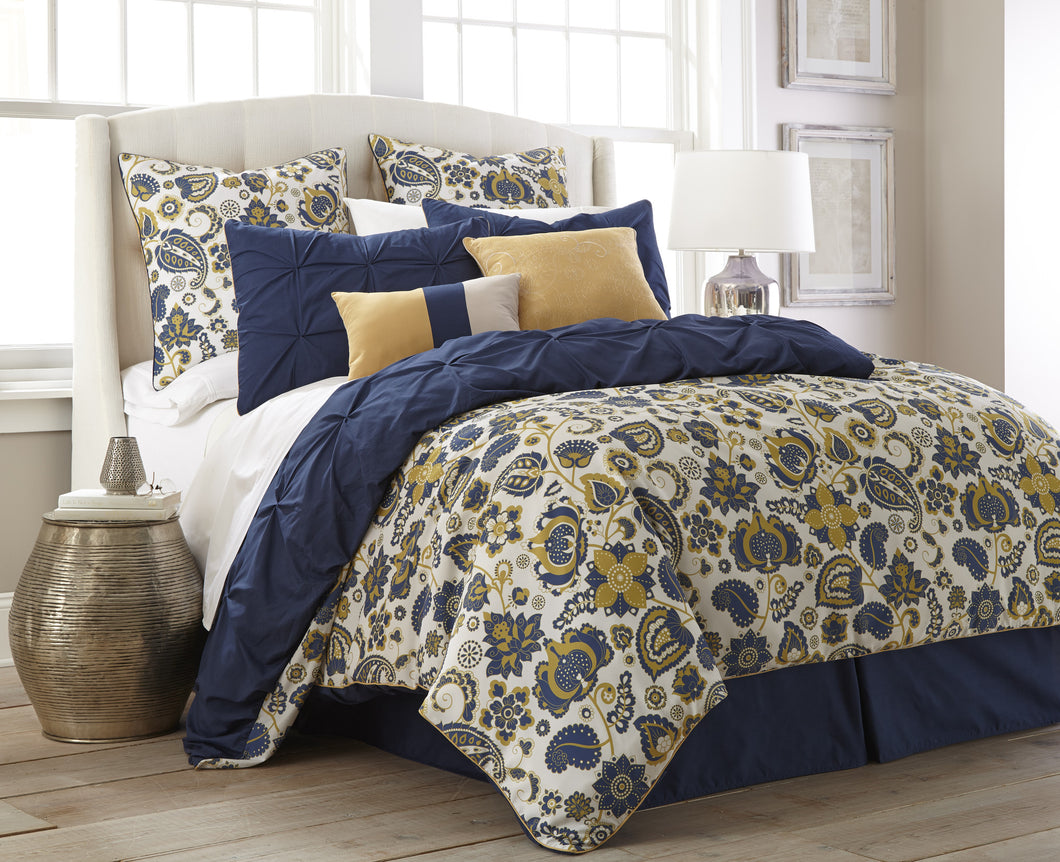 8 Piece Comforter Set Lorna Paisley Queen