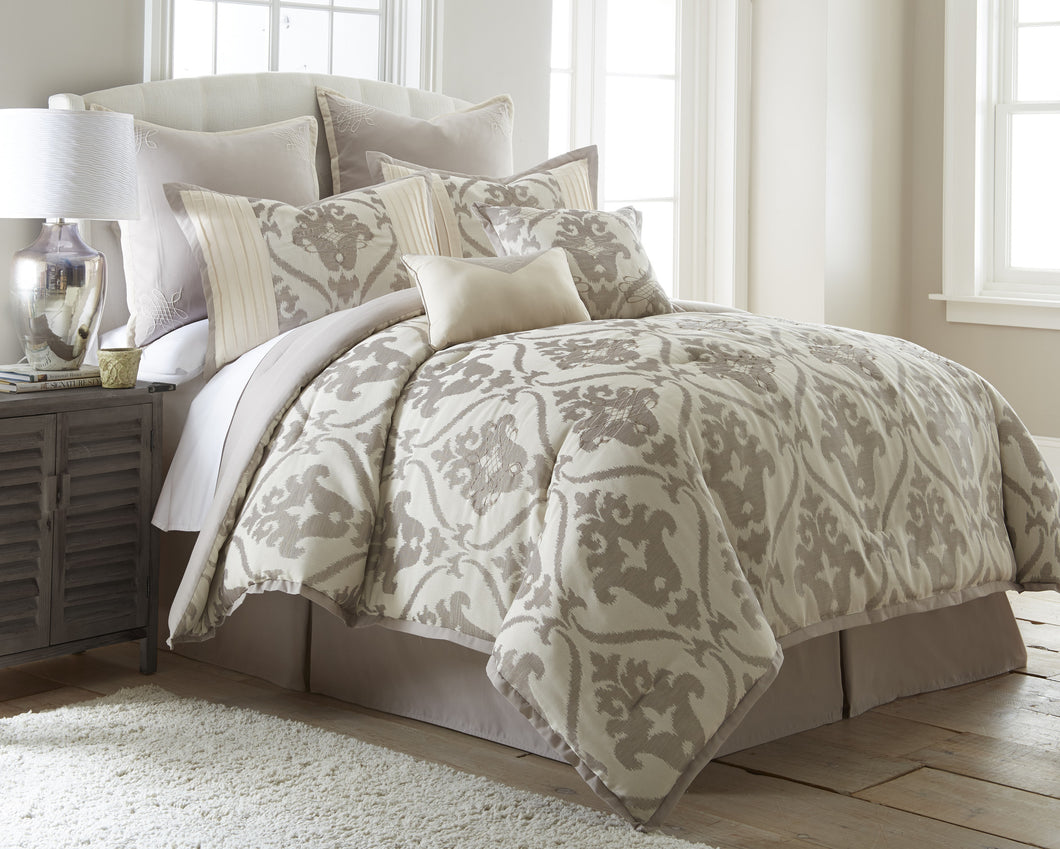 8 Piece Jacquard Comforter Set  Sofia King