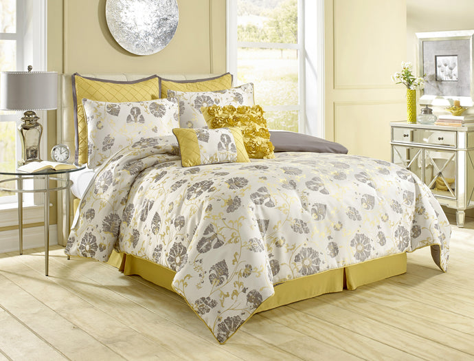 8 Piece Comforter Set Vintage Floral Queen