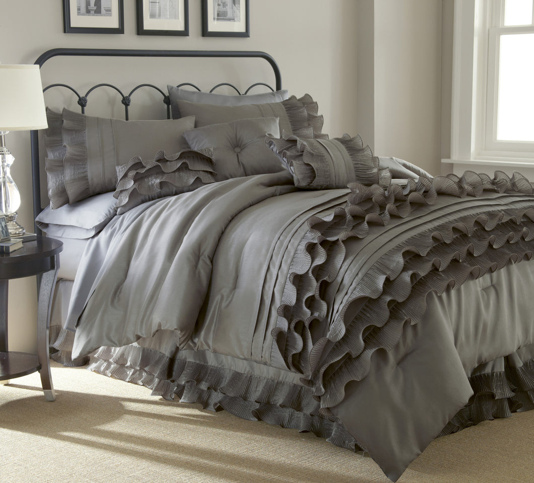 8-Piece Anastacia Platinum Comforter Set Queen