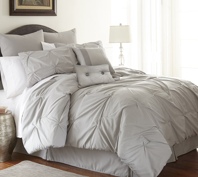 Ella 8-Piece Embellished Comforter Set Queen Platinum