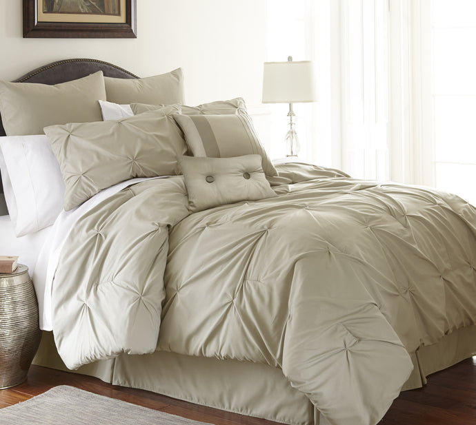Ella 8-Piece Embellished Comforter Set Queen Sand