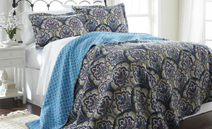 100% Cotton 3 Piece reversible quilt Set Carly King