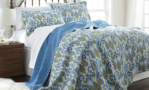 100% Cotton 3 Piece reversible quilt Set Zanya Full/Queen