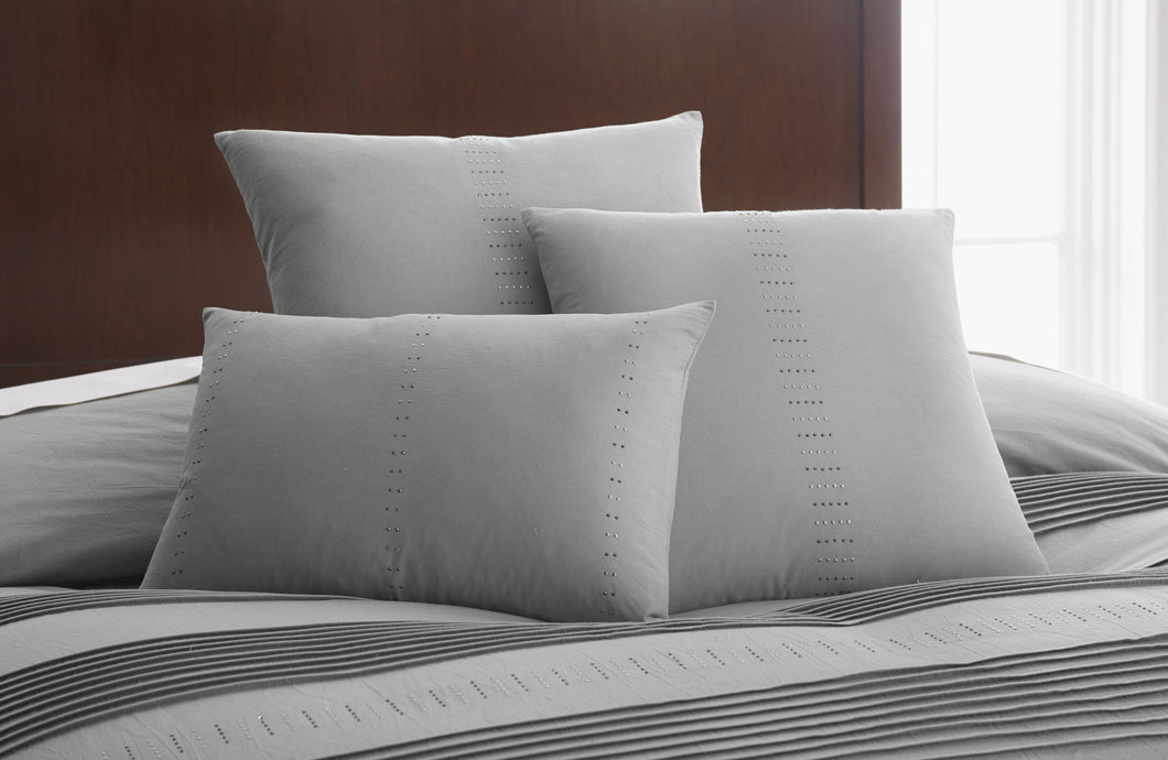 Swarovski Elements T300 100% Cotton 3 Piece deco pillow Set Salvatore Platinum