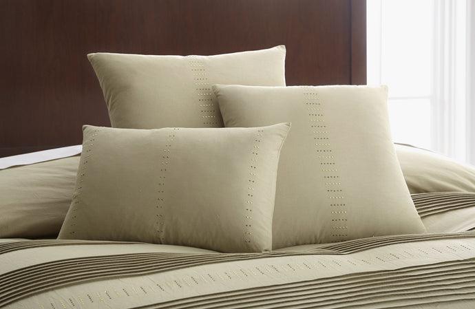 Swarovski Elements T300 100% Cotton 3 Piece deco pillow Set Salvatore Taupe