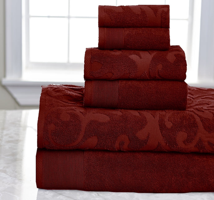 6 Piece Quick Dry Towel Set in Biking Red