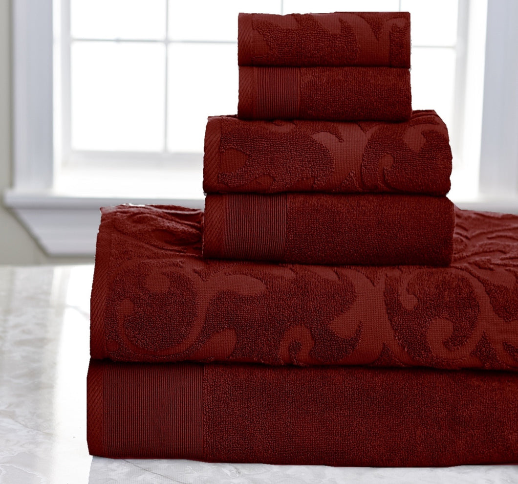 6 Piece Quick Dry Towel Set in Biking Red