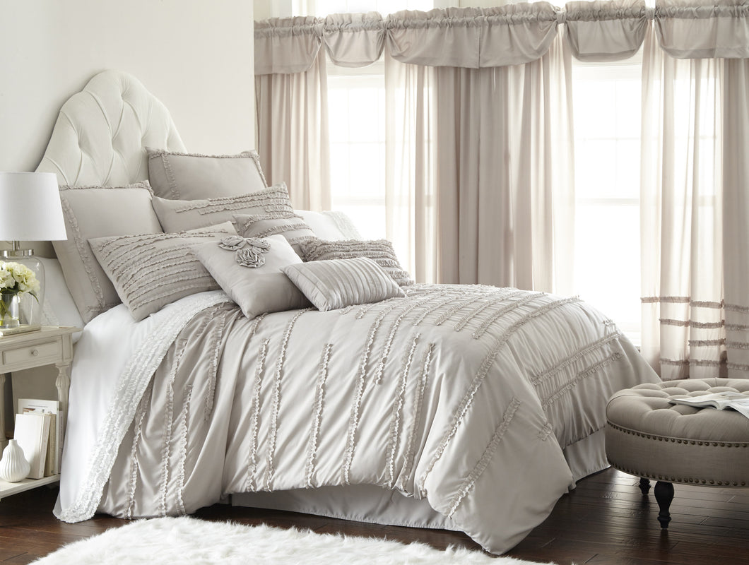 24 Piece Comforter Set Collette Linen King
