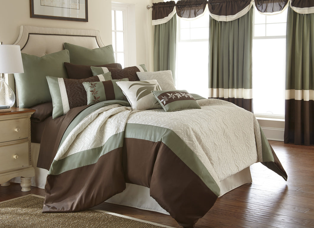 24 Piece Comforter Set - Crestwood Queen