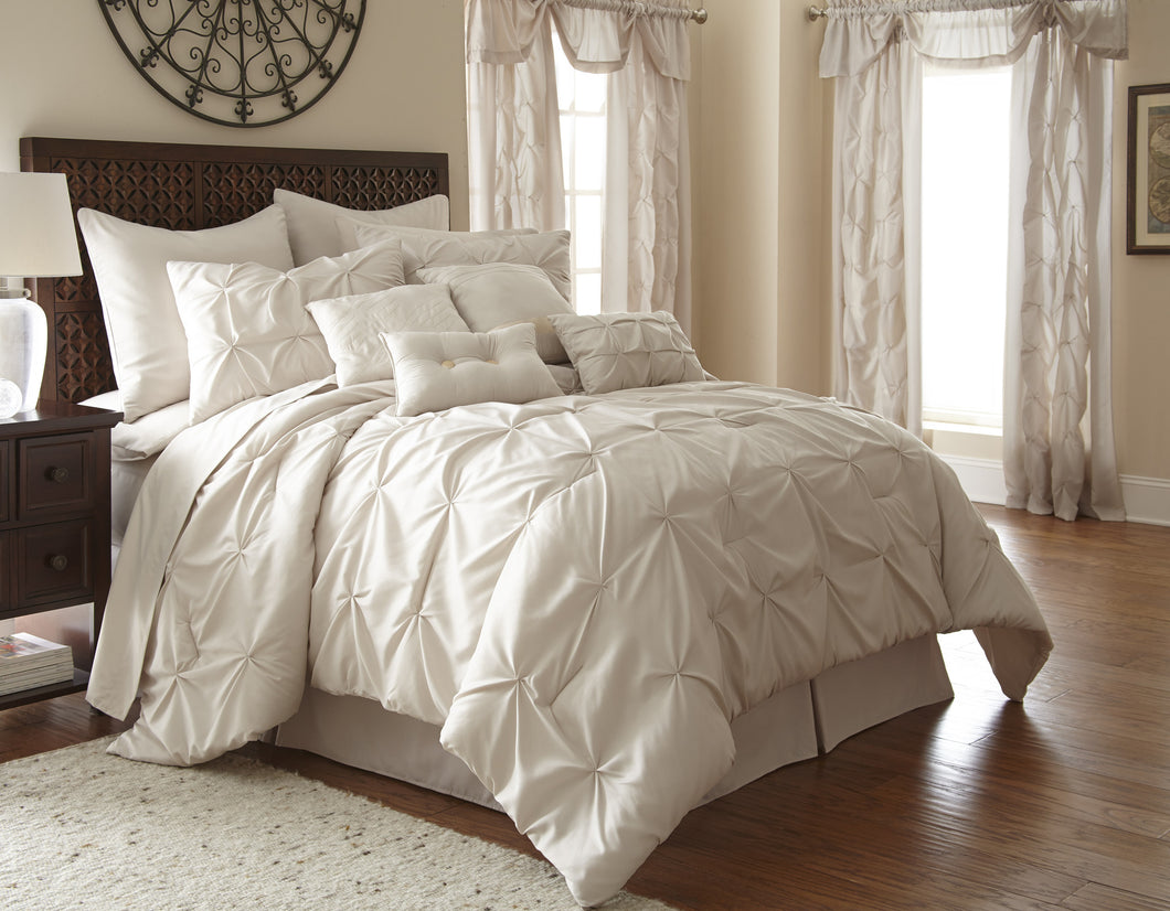 24 Piece Comforter Set - Ella Sand Queen