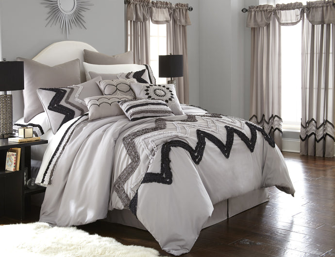 24 Piece Comforter Set kira grey Queen